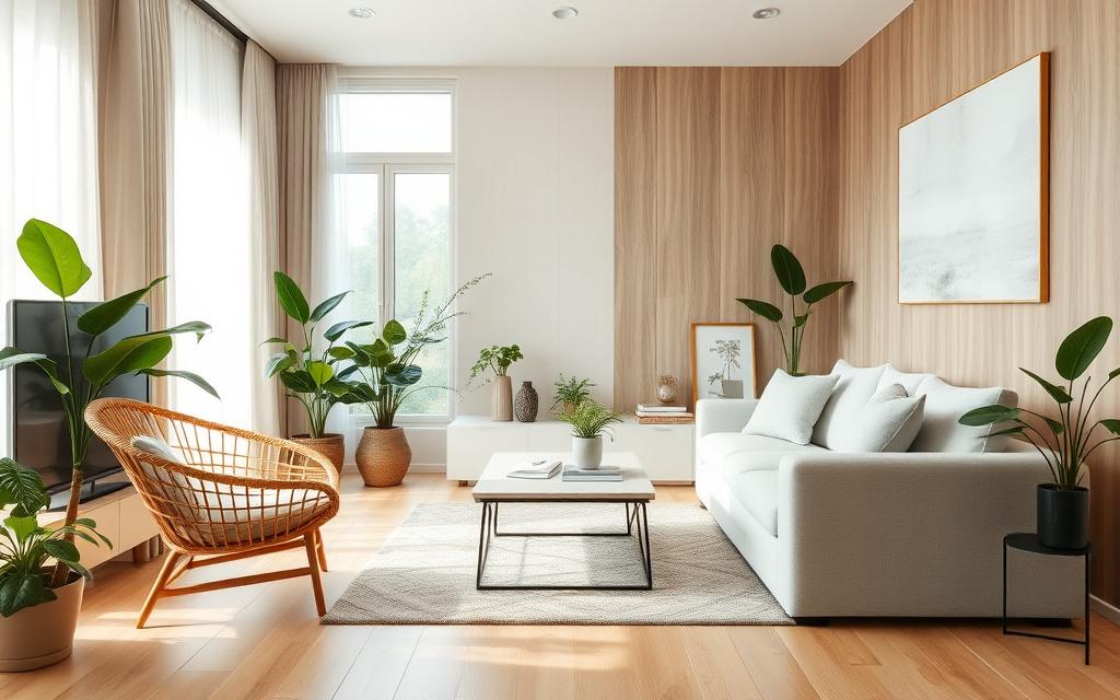 Renovated semi-D living room with feature wall